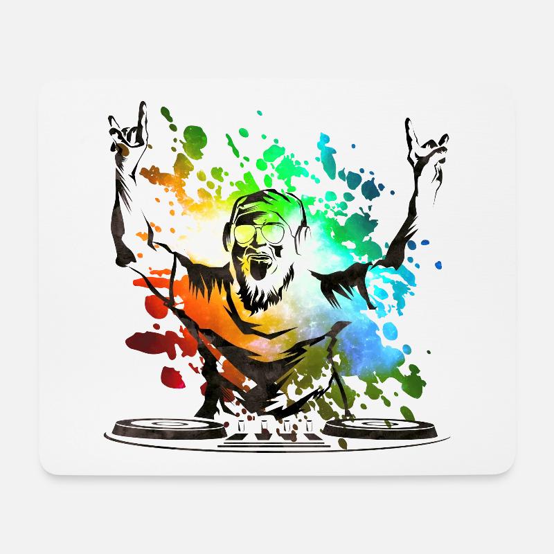 dj coloré - Tapis de souris (format paysage) - blanc