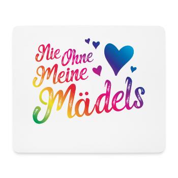 nie ohne meine mädels herz bunt - Mousepad (Querformat) - Weiß - Vorne
