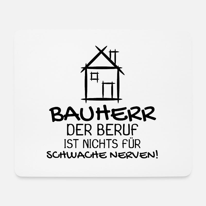 Bauherr Baumeister Hausbau Haus Witziges Geschenk - Mousepad (Querformat) - Weiß