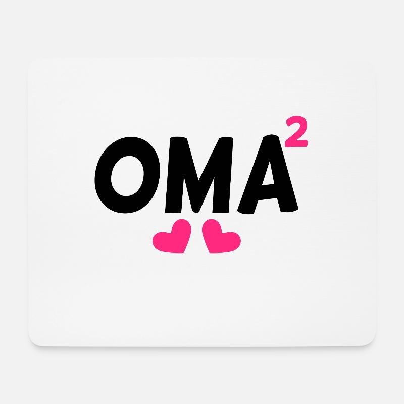 Oma hoch Zwei - Mousepad (Querformat) - Weiß