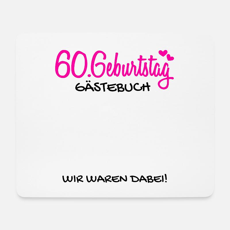 60. Geburtstag Gästebuch Deko Geschenk - Mousepad (Querformat) - Weiß