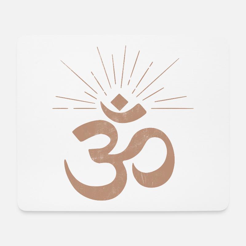 Schönes Om, Yoga, Goa, Aum, Om - Mousepad (Querformat) - Weiß
