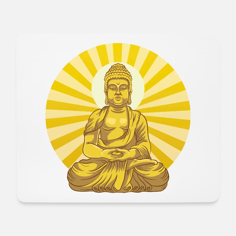 Schöner cooler Buddha. Yoga, Meditation. - Mousepad (Querformat) - Weiß