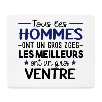 Gros ventre obèse régime. Cadeau humour homme gros - Tapis de souris (format paysage) - blanc - Devant