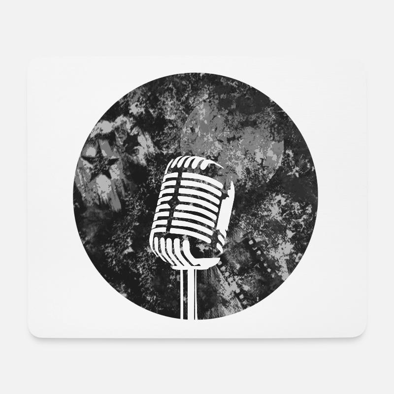 Mikrofon - Mousepad (Querformat) - Weiß