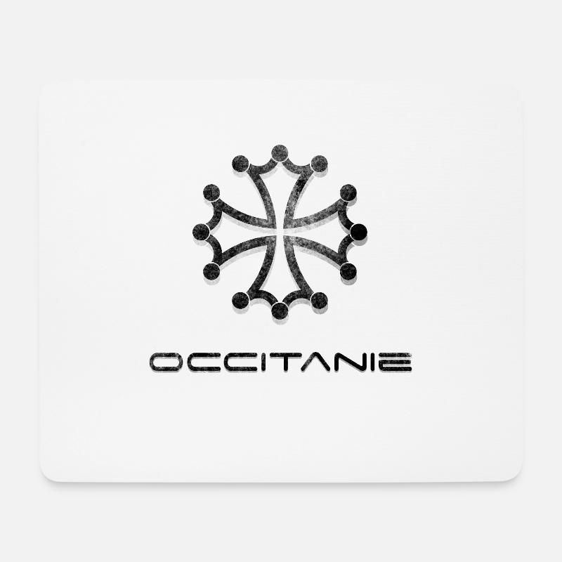 Logo Occitanie Stil getragener Farbverlauf - Mousepad (Querformat) - Weiß