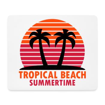 Plage tropicale, été (île, palmiers, soleil) - Tapis de souris (format paysage) - blanc - Devant