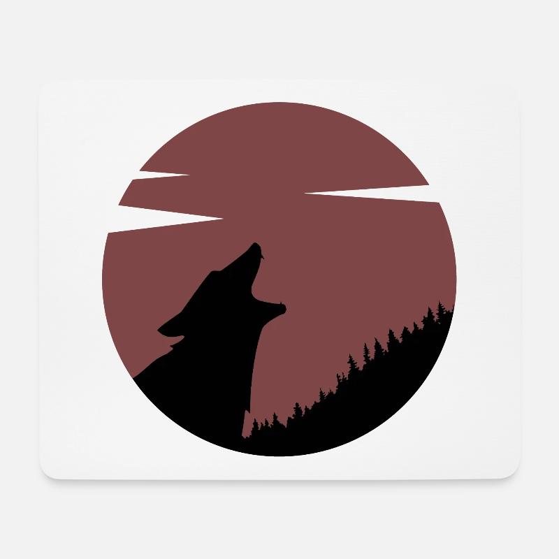 Das Wolfsrudel blutrot - Mousepad (Querformat) - Weiß