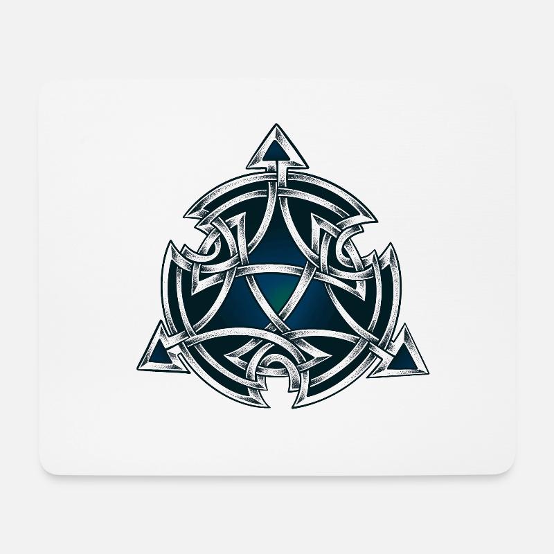 Schwarz & grün dotwork keltisches Symbol - Mousepad (Querformat) - Weiß