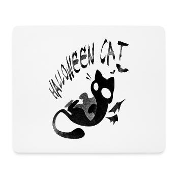 Chat noir d'Halloween - Tapis de souris (format paysage) - blanc - Devant