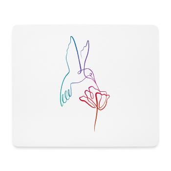 Hummingbird lining art - Mouse Pad (horizontal) - white - Front