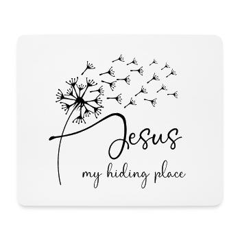 Jesus, my hiding place has a chic dandelion graphi - Mouse Pad (horizontal) - white - Front