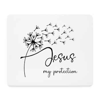 Jesus, my protection has a chic dandelion graphic - Mouse Pad (horizontal) - white - Front