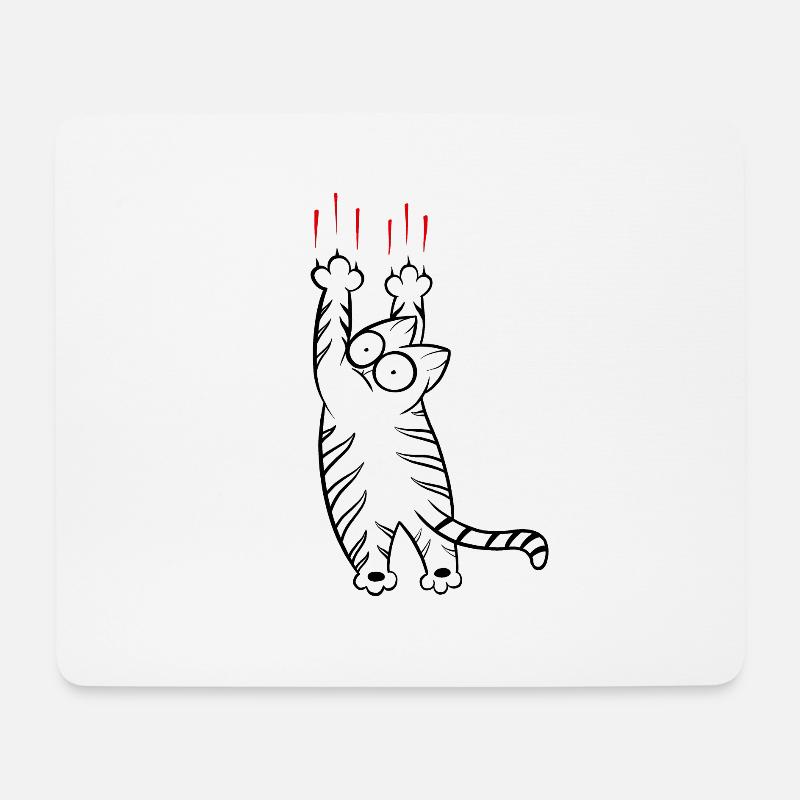 Katze, die dumme Sachen macht! - Mousepad (Querformat) - Weiß