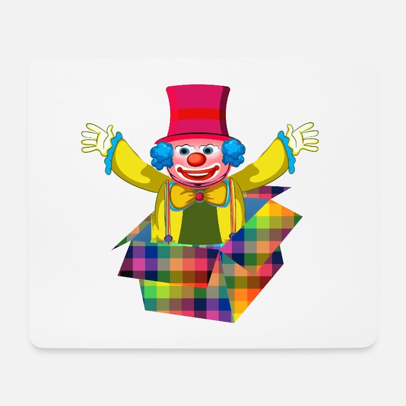 Fasching Kostüm Clown aus der Box Karneval - Mousepad (Querformat) - Weiß