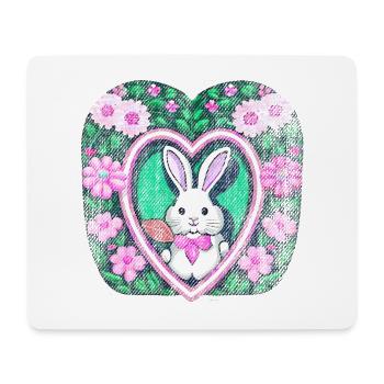 retro used-look Easter bunny classic - Mouse Pad (horizontal) - white - Front
