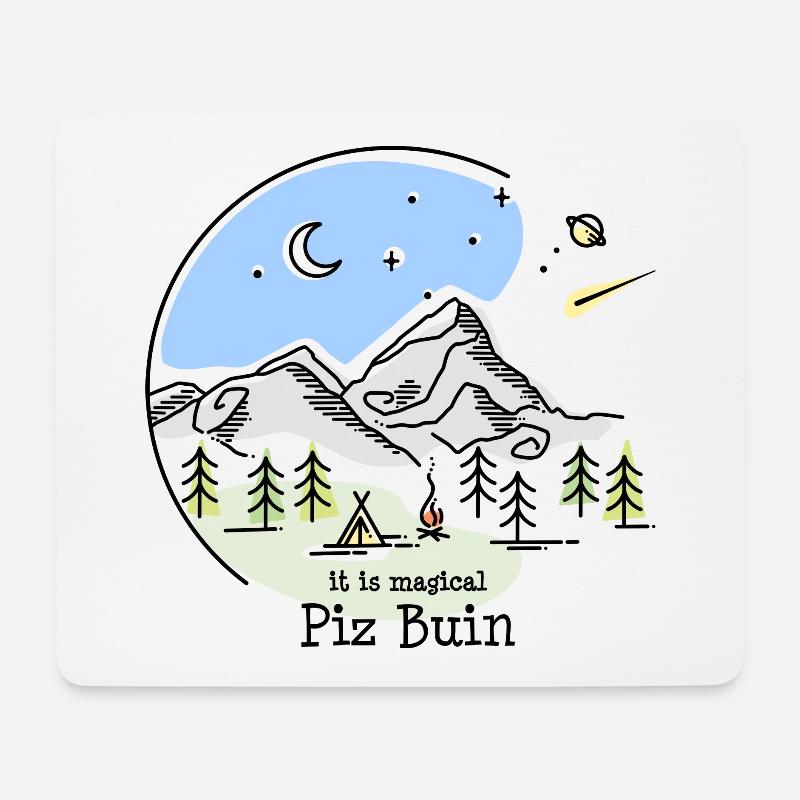 Piz Buin Bernina Bergsteigen Wandern Souvenir - Mousepad (Querformat) - Weiß