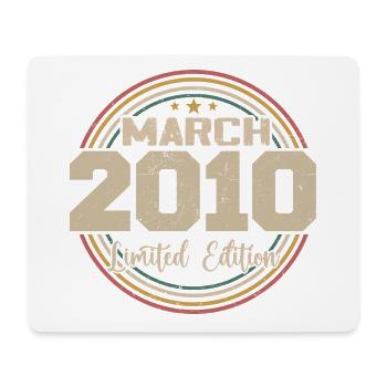 Awesome Since March 2010 Birthday 2010 Gift - Mouse Pad (horizontal) - white - Front