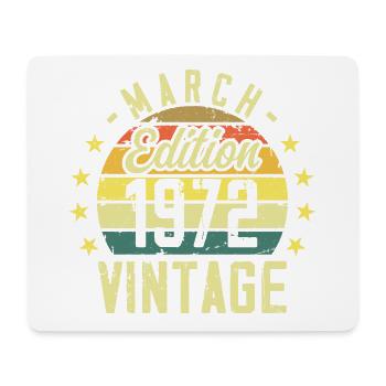 Jahrgang März 1972 Vintage Geschenk Geburtstag 1972 - Mousepad (Querformat) - Weiß - Vorne