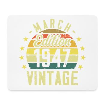 Vintage mars 1947 vintage cadeau anniversaire 1947 - Tapis de souris (format paysage) - blanc - Devant