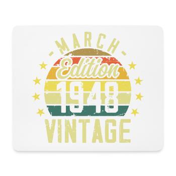 Vintage mars 1948 vintage cadeau anniversaire 1948 - Tapis de souris (format paysage) - blanc - Devant