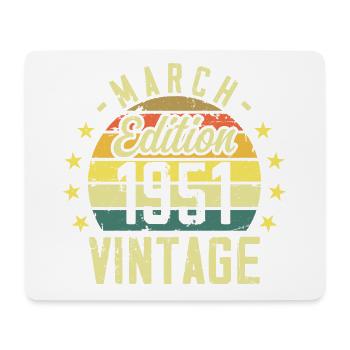 Vintage mars 1951 vintage cadeau anniversaire 1951 - Tapis de souris (format paysage) - blanc - Devant
