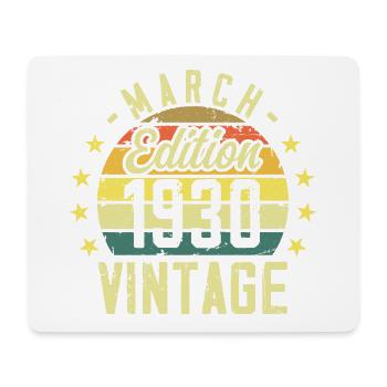 Vintage March 1930 Vintage 1930's Birthday Gift - Mouse Pad (horizontal) - white - Front