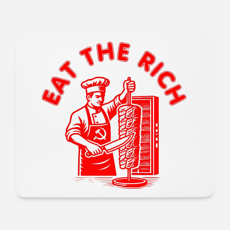 Eat the rich - Mousepad (Querformat) - Weiß