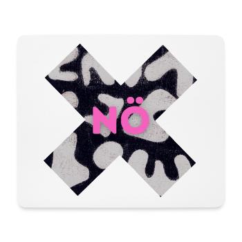 Kreuz - Nö - Nein - Nicht mit mir - Grenzen ziehen - Mousepad (Querformat) - Weiß - Vorne
