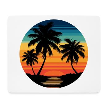 Tropical sunset with palm trees - Mouse Pad (horizontal) - white - Front