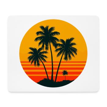 Palmiers au cercle du coucher du soleil - Tapis de souris (format paysage) - blanc - Devant