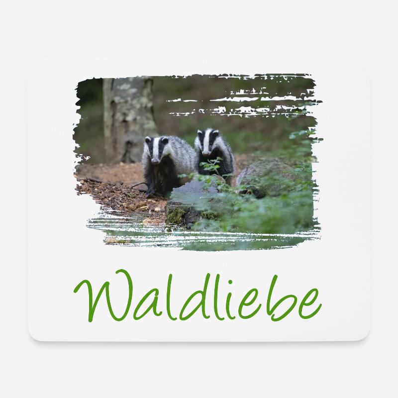 wald 57 mit dachs - Mousepad (Querformat) - Weiß