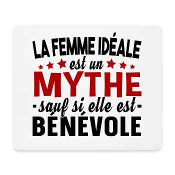 Bénévole Bénévolat Femme Cadeau Humour Humanitaire - Tapis de souris (format paysage) - blanc - Devant