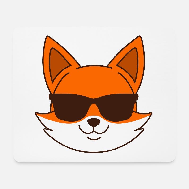 Fuchs mit Sonnenbrille - Mousepad (Querformat) - Weiß