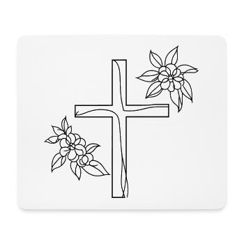 Kreuz - Mousepad (Querformat) - Weiß - Vorne