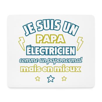 Papa électricien, cadeau fête des pères,Noël - Tapis de souris (format paysage) - blanc - Devant