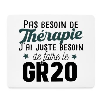 GR20 Corse Randonnée Sport Marathon Cadeau T-shirt - Tapis de souris (format paysage) - blanc - Devant