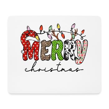 MERRY christmas, Santa hat - Mouse Pad (horizontal) - white - Front