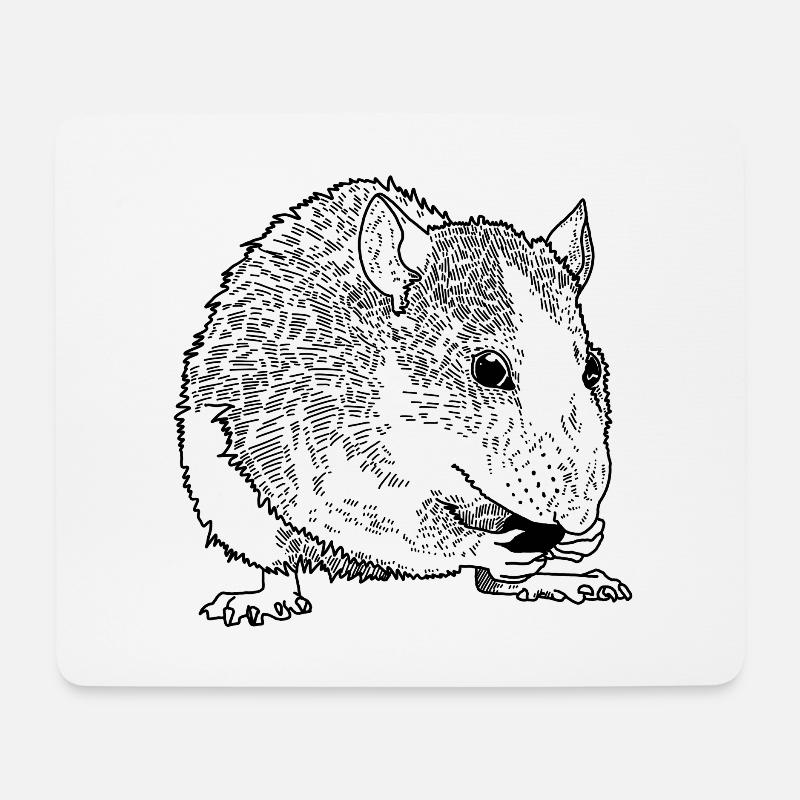 Ratte - Mousepad (Querformat) - Weiß