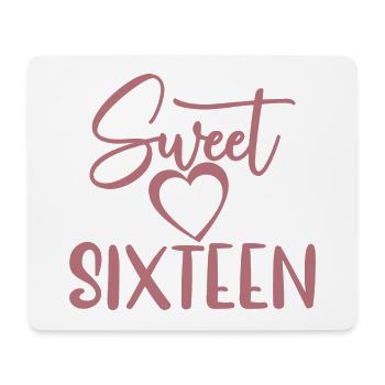 Sweet Sixteen Mignon cadeau de 16 ans - Tapis de souris (format paysage) - blanc - Devant