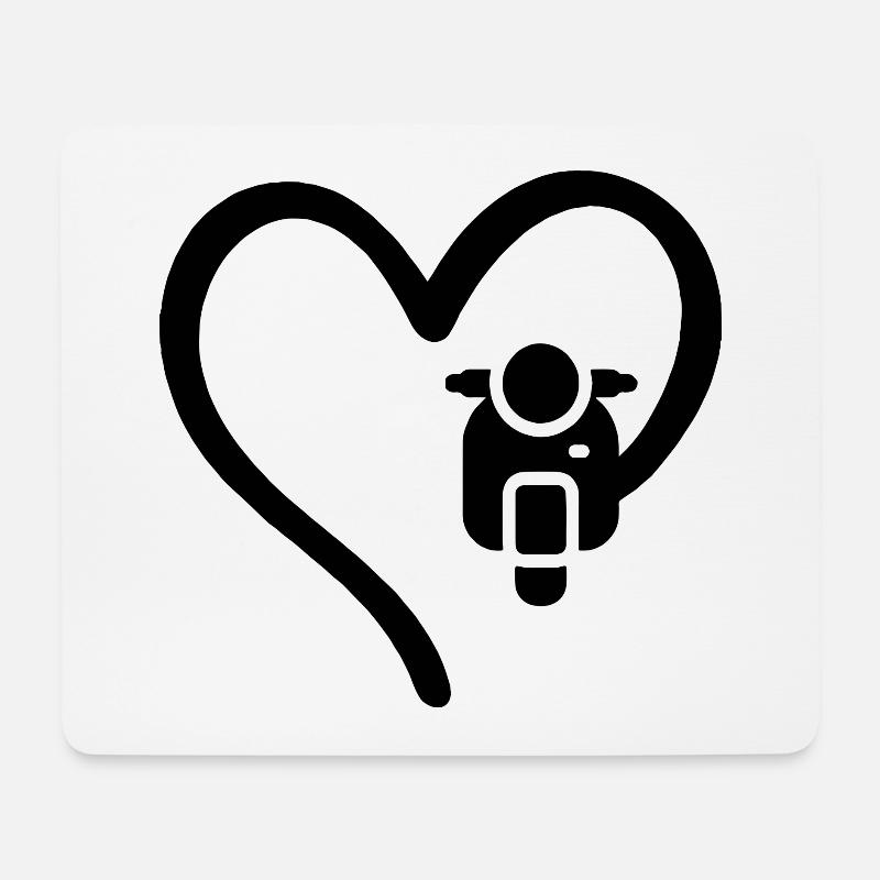 Motorroller Herz Scooter - Mousepad (Querformat) - Weiß