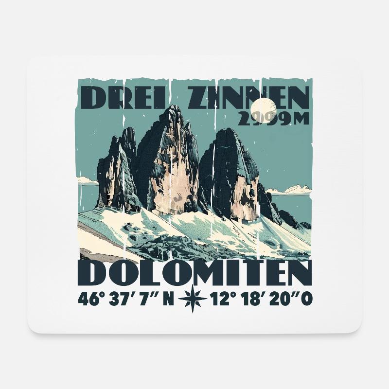 Drei Zinnen Dolomiten Wandern Souvenir Lavaredo - Mousepad (Querformat) - Weiß