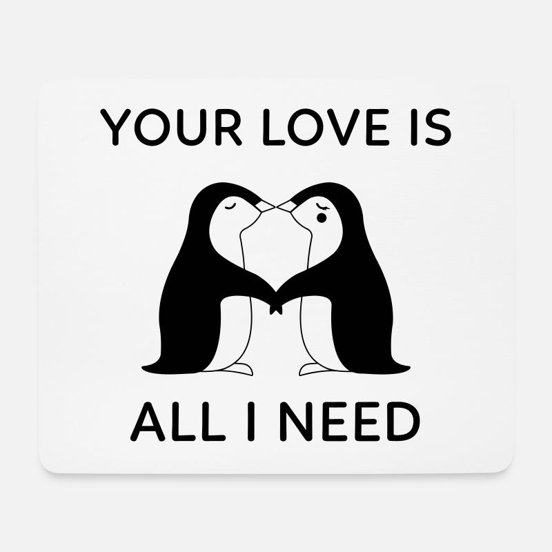Pinguine herz ich liebe dich Valentinstag - Mousepad (Querformat) - Weiß