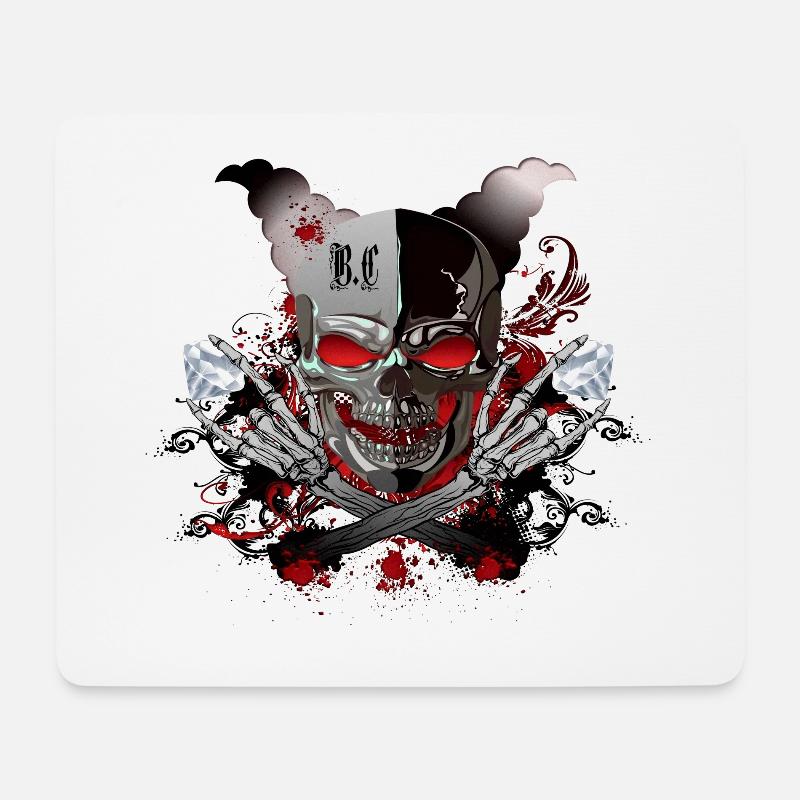 Diamanten Skull - Mousepad (Querformat) - Weiß