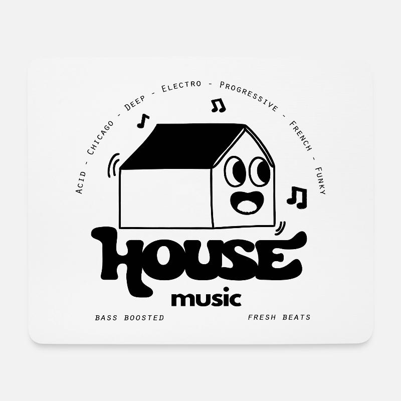 cool House Music Print Back - Mouse Pad (horizontal) - white
