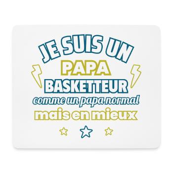 Je suis un papa BASKETTEUR cadeau fête des pères - Tapis de souris (format paysage) - blanc - Devant