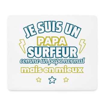 Papa SURFEUR,cadeau fête des pères,Humour, Surf - Tapis de souris (format paysage) - blanc - Devant