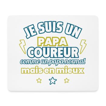 Papa COUREUR,cadeau fête des pères,course,running - Tapis de souris (format paysage) - blanc - Devant