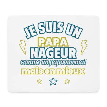 Papa NAGEUR, cadeau fête des pères,Humour,natation - Tapis de souris (format paysage) - blanc - Devant