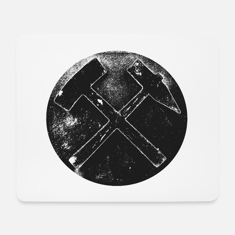 Bergmann Bergbau Hammer und Eisen - Mousepad (Querformat) - Weiß